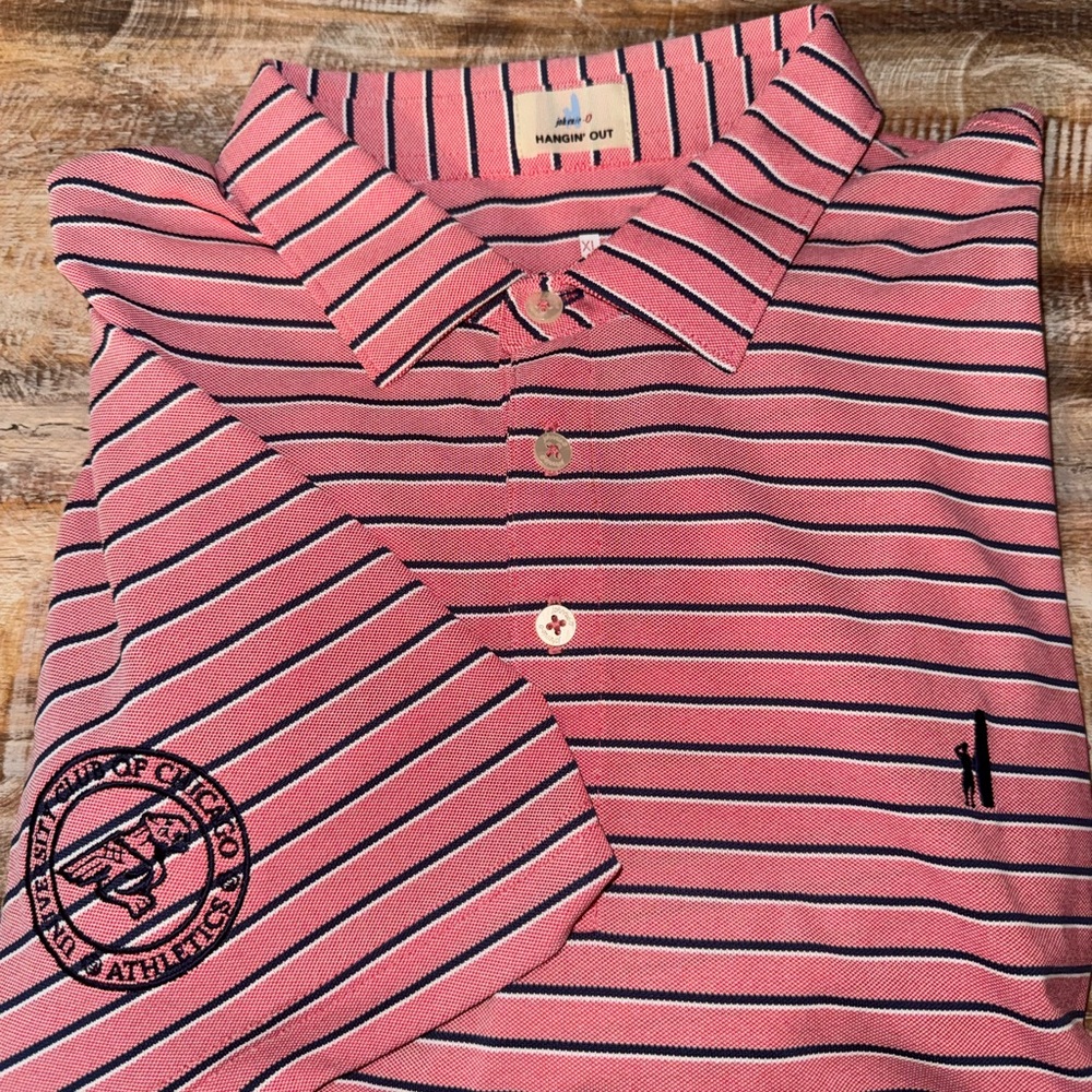 Johnnie-O Hangin’ Out Polo Stripe Performance Golf Shirt University Club Chicago